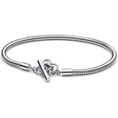 Originele Shooting Star Sluiting Signature T-Bar Sluiting Slangenketting Armband Geschikt 925 Sterling Zilveren Bedel DIY Sieraden 21cm gray