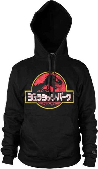 Jurassic Park Hoodie/trui -S- Japanese Distressed Logo Zwart