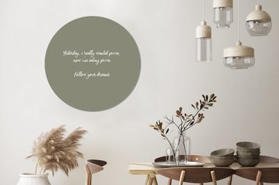 WallCircle - Wandcirkel - Muurcirkel - Yesterday, I really wanted pizza - Spreuken - Pizza lover - Quotes - Aluminium - Dibond - 90x90 cm - Binnen en Buiten