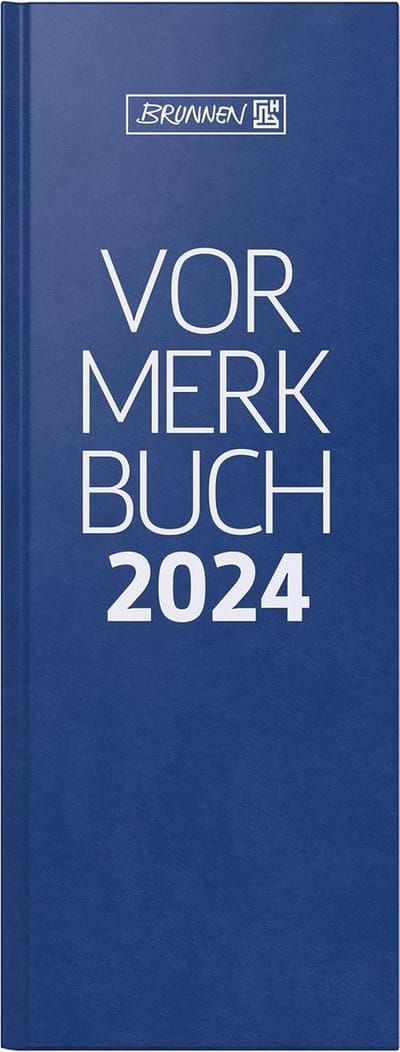 Dagkalender 2024 - Planners Agenda - Dagelijks Tijdsbeheer - Twee Pagina's Per Dag - 11 x 297 cm - Blauw