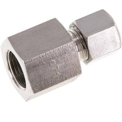G 3/8'' x 8L RVS Rechte Snijring Koppeling 315 Bar DIN 2353 - FL2S-FC-ST-038G-08-L