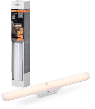 OSRAM onderkastlamp met magnetisch draaibare lampbehuizing, 5W, 830 warm wit, in wit, IP20-bescherming, voor plank- en onderkastverlichting