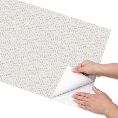 Coloray Meubel Wrap Folie - Beige Meubelfolie - 50x100 cm - Meubelfolie Zelfklevend Golvend patroon - Wrapfolie Keuken - Minimalist Meubelfolie - Decoratiefolie - Tafeldecoratie - Achtergronden en patronen
