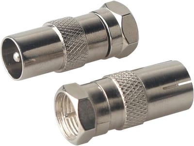 Dailygoody - Coax Adapter - F Type - Male to Female - TV Coaxial Cable - Antenne - Antennekabel - Aansluiting - Zwart - 2 stuks