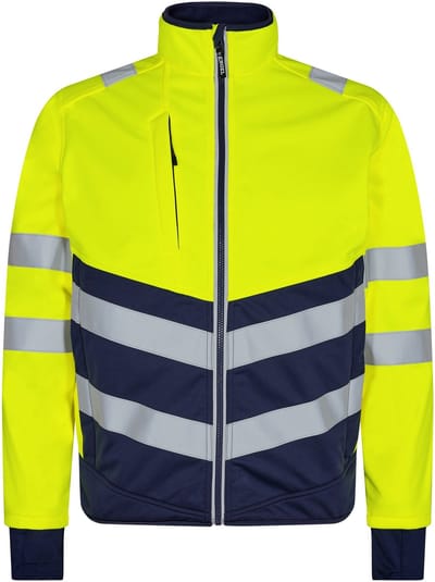 Engel Safety softshell jack 1150-237 - Hi-vis Yellow / Blue Ink - XS
