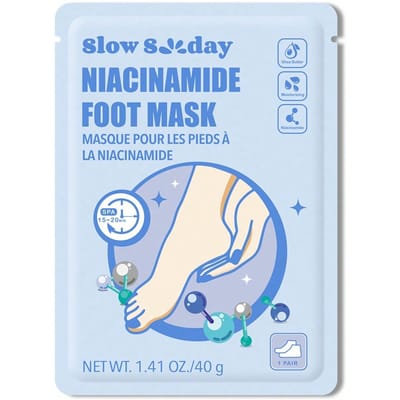 SlowSunday Niacinamide Voetenmasker, Met Niacinamide & Natriumhyaluronate, Geschikt Voor Zakenreizen En Reizen, Voetverzorging, Geschikt Voor Zomer & Herfst, Y2K, Ideaal Voor Feestjes, Terug Naar School
