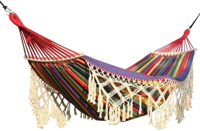 Outdoor Hangmat - Kampeerhangmat Leisure - Ontspannen Buiten - Sterk Draagvermogen - 200x150cm - Geel
