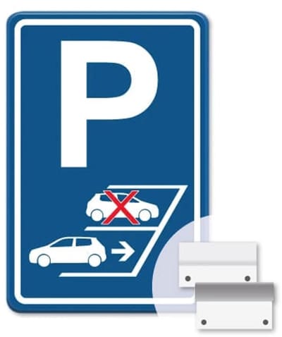 Parkeerbord Achteruit inparkeren - blauw - Weerbestendig Aluminium - 40x60 cm - Bevestiging: Met muur-/ wandmontage beugels