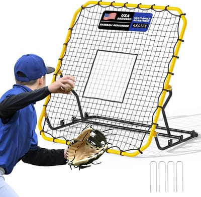 Honkbal en Softbal Rebounder Net - 4x4.5FT Professionele Pitchback Trainer voor Oefenen