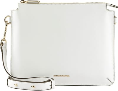 MANDARINA DUCK Leren Schoudertas Luna Crossover Optical White Wit