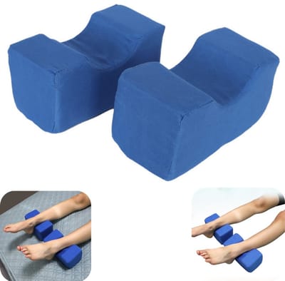 2 stuks ondersteuningskussens - enkelondersteuningskussen - beenverhogingskussen - beensteunkussen - sponskussen - met rits - herbruikbaar - zacht - huisaccessoires - geschikt voor ouderen, benen, enkels (blauw, 10*20cm)