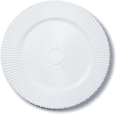 Inge-glas Kaarsenbord/plateau - wit structuur - kunststof - 33 cm - rond - kaarsen onderzetter