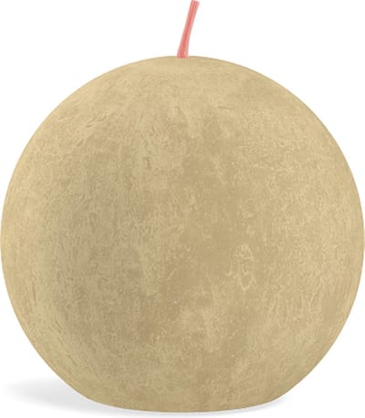 6 stuks Bolsius beige rustieke bolkaars Ø 76 mm (25 uur) Oat Beige