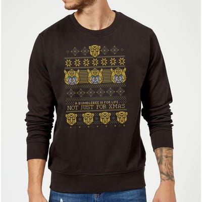 Bumblebee Classic Ugly Knit Christmas Jumper - Black - S
