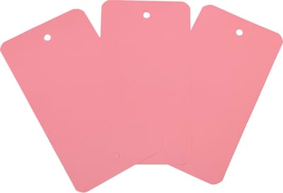 Kortpack - PVC labels - 120mm x 65mm - Roze - 1000 Stuks - Schrijfbaar - Met 2 ponsgaten - (021.0036)