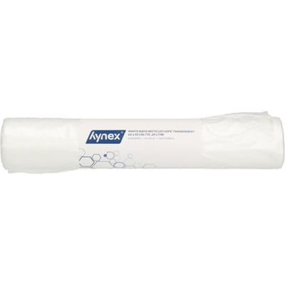 Afvalzak Hynex 45x50cm HDPE recycled T15 20L transparant rol à 50 stuks