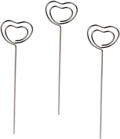 Metalen Kaarthouders - Naamkaarten Foto Clips - Tafel Decoratie - Stevig Koolstofstaal - 12cm Hoog - Zilverkleurig