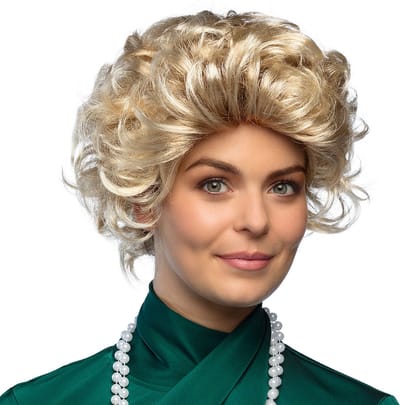 Boland - Pruik Golden lady Blond - Krullen - Kort - Vrouwen - Bekend personage - Oma - Oud vrouwtje - 70s