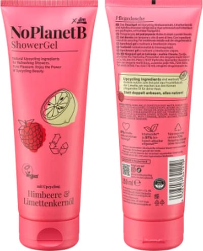 No Planet B Verzorgende Douchegel - 1x 250 ml | Framboos & Limoenzaadolie Douchegel met Upcycling-ingrediënten - Douchegel Verzorgend