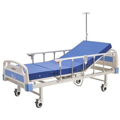 VEVOR Elektrisch Ziekenhuisbed, 2-Functie Ziekenhuisbed met Verstelbare Rugleuning en Beensteun, 12,7cm Wielen en Schuimmatras voor Thuiszorg, Verpleeghuis en Ziekenhuis, Max. 250KG