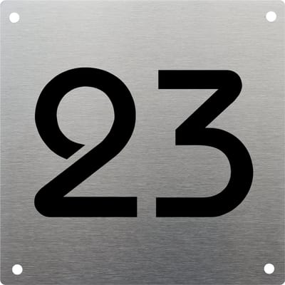 RVS Huisnummerbord voordeur 10x10cm RVS01