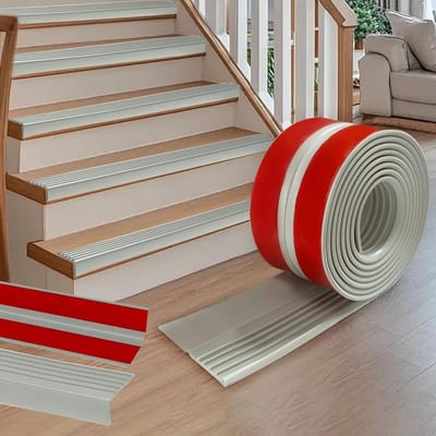 Zelfklevend Traprandprofiel van PVC, 300 x 9,5 cm, Antislip en Waterdicht, Bescherming voor Binnen en Buiten
