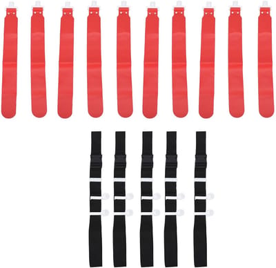 Dailygoods- Vlagvoetbalset Verstelbaar - 10 Vlaggen - 5 Riemen - Training Kinderen/Volwassenen - Sport/Spel Activiteiten - Gewicht 550 g - Vlaggenvoetbal