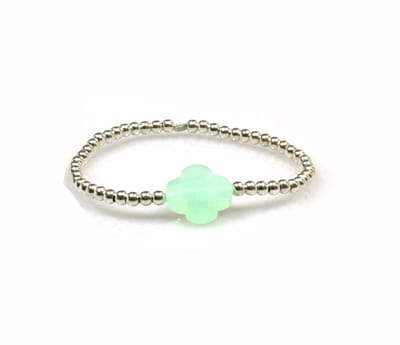Heaven Eleven - 925 zilver met mintgroene bloem
