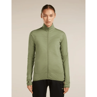 Icebreaker 300 Realfleece Descender Zip Jack Dames (Maat - S, Kleur - Lichen)