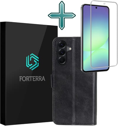 Hoesje Met Screenprotector - Geschikt voor Samsung Galaxy A56 - Luxe Pasjeshouder - Flipcase - Bookcase Portemonee - Flip Case - Kunstleer Book Case - Book Cover - Walletcase - Portemonneehoes - Zwart