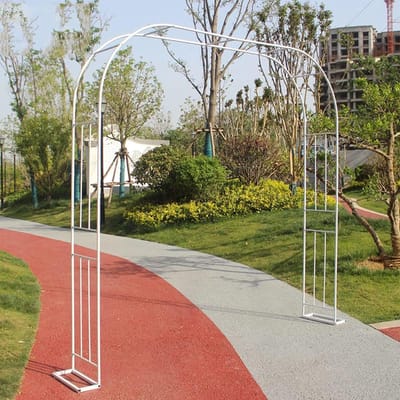 Grote Rozenbogen - Tuinpergola Priëel - Planten Ondersteunen - Stevig Gegalvaniseerd Metaal - Hoog 240 cm - Wit