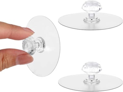 Set van 2 Heldere Kastladen Knoppen in Diamantvorm voor Keuken, Badkamer en Meubels - Zelfklevend en Verwijderbaar