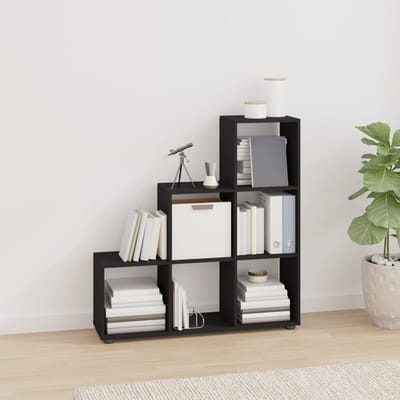 vidaXL - Boekenkast - trapvormig - 107 - cm - bewerkt - hout - zwart
