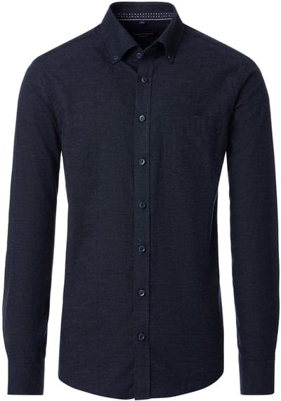 CASA MODA Sport casual fit overhemd - twill - blauw