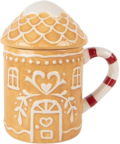 Clayre & Eef Mok Gingerbread house 350 ml Bruin Keramiek
