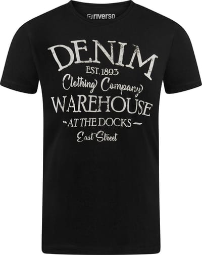 riverso Heren T-Shirt RIVLeon regular fit Zwart S Ronde Hals Volwassenen - gemaakt van 100% katoen