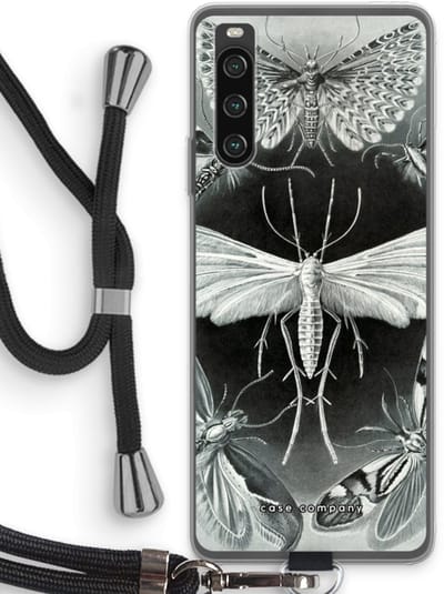 Case Company® - Hoesje met koord geschikt voor Sony Xperia 10 IV hoesje met Koord - Haeckel Tineida - Telefoonhoesje met Zwart Koord - Bescherming aan alle Kanten en Over de Schermrand
