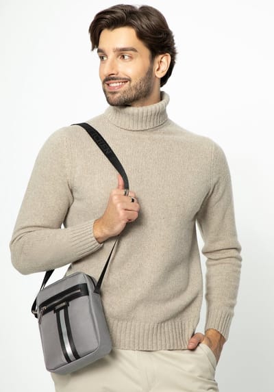 Wittchen - Messenger Bag - Grijs - Decoratieve Band - Polyester