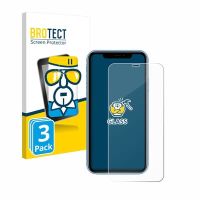 BROTECT - Glas Screenprotector voor Apple iPhone XR / 11 - Gehard Beschermglas 9H 3 Stuks