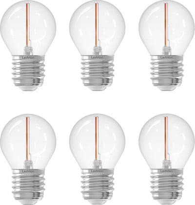 Ledvion - 6X E27 LED Lamp Helder - 1W - 2100K - 50L