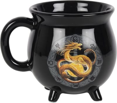 Anne Stokes - Year of the Magical Dragon - Mok/beker Litha Color Changing Cauldron -Zwart/Multicolors