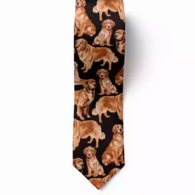 Stropdas-Honden-Bruin-Polyester - Charme Bijoux