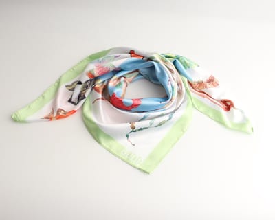 June Zee bandana dames – Blauw lime – Satijnlook – 70x70 cm