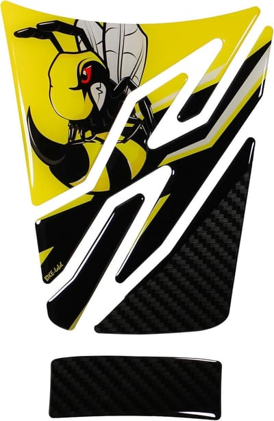 3D Beschermende Tankpad voor Honda CB750 Hornet Carbon Geel
