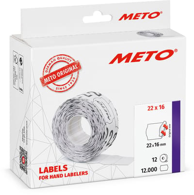Etiketten Meto 22x16 Wit Permanent