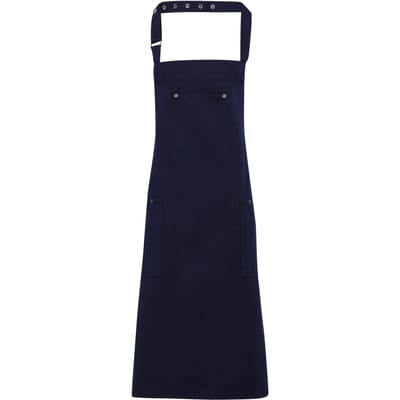 Premier Unisex Chino Cotton Bib Apron (Marine)