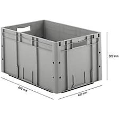 Eurobox serie LTF 6320, gemaakt van PP, inhoud 62,7 L, grijs handvat