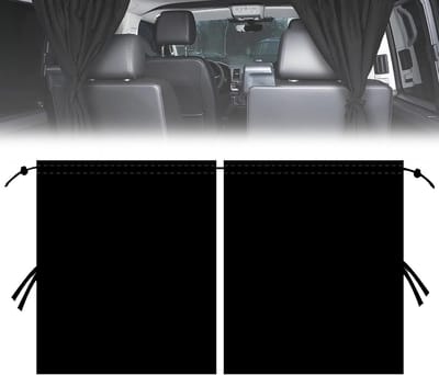 Famanu - Autogordijn 140 × 82 cm, afneembaar en zonwerend, ideaal voor reizen en kamperen – Zwart