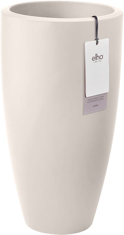 Elho June Round High 30 - UV-bestendig en Kleurvaste Bloempot - Binnen & Buiten - Ø 29.5 x H 52.5 cm - Linen white