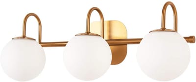 Badkamer Spiegel Voorlamp Glazen Bal 3 Lamp Retro IndustriëLe Stijl Wandlamp, Melkachtig Wit Glas Lampenkap, Indoor Wandverlichting, G9 Lamphouder, Geschikt Voor Kaptafel, Kleedkamer